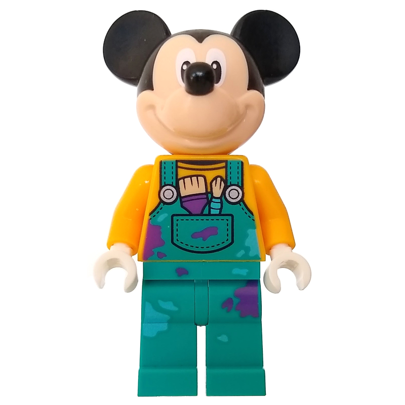 Mickey Mouse — torse orange vif, salopette turquoise foncé (Mickey Mouse - Bright Orange Torso, Dark Turquoise Overall)
