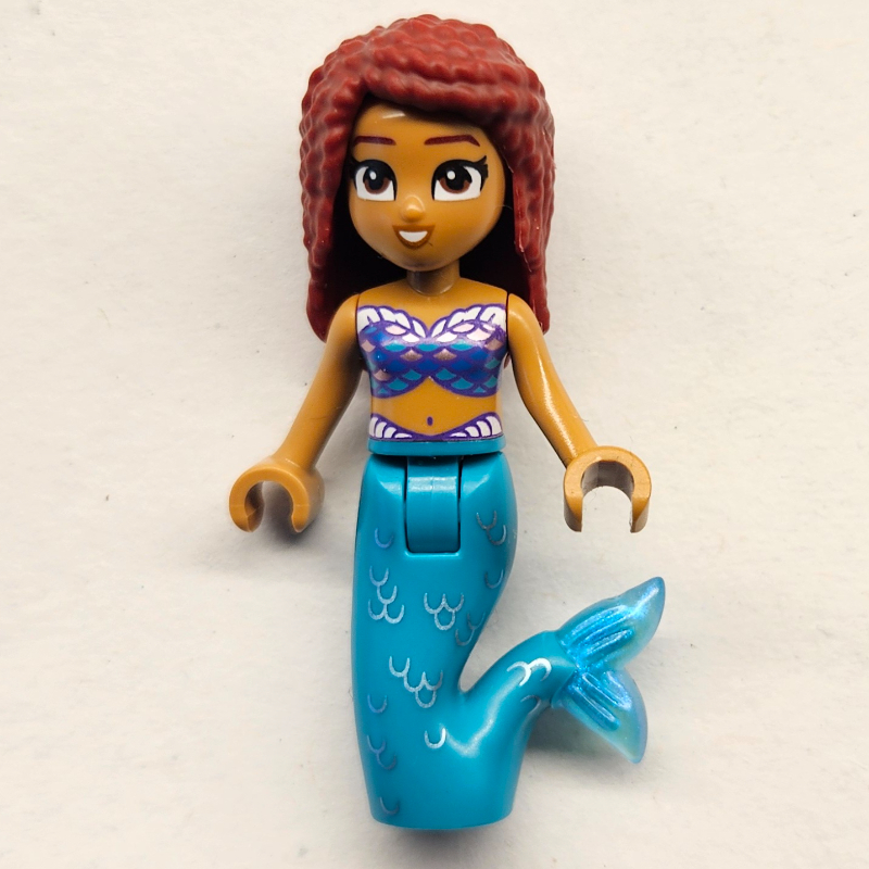 Ariel — forme de sirène, mini-poupée de film d'action en direct, cheveux rouge foncé (Ariel - Mermaid Form, Live Action Movie Minidoll, Dark Red Hair)
