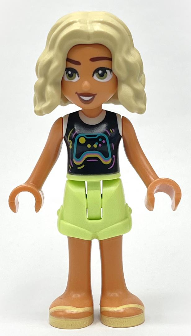 Nova — haut noir, short jaune clair vif (Nova - Black Top, Bright Light Yellow Shorts)