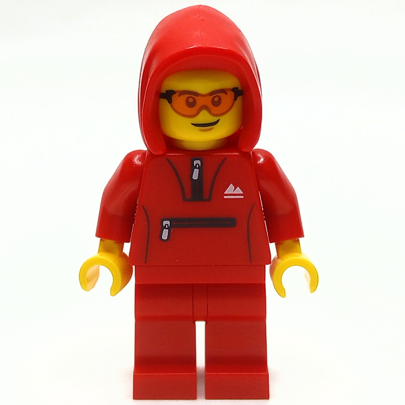 Homme, survêtement rouge avec capuche (Man, Red Tracksuit with Hood)