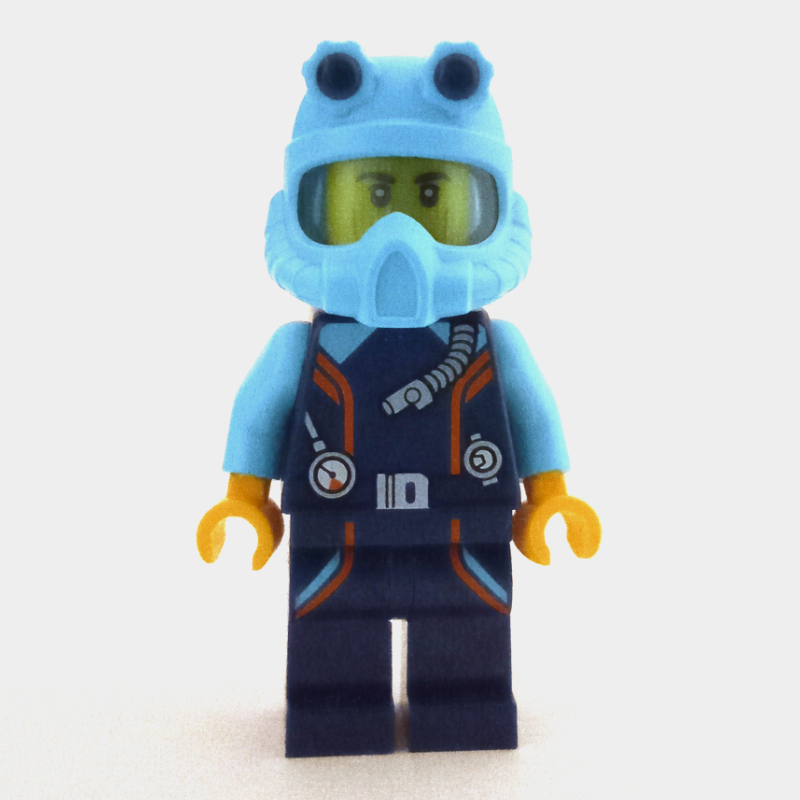 Ocean Explorer Diver, combinaison de plongée bleu foncé, casque azur moyen (Ocean Explorer Diver, Dark Blue Wetsuit, Medium Azure Helmet)