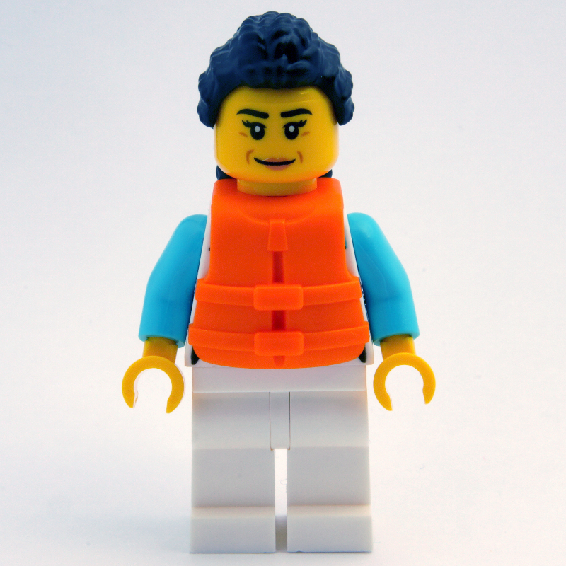 Océan explorer, tenue blanche, gilet de sauvetage orange (Ocean Explorer, White Suit, Orange Life Vest)