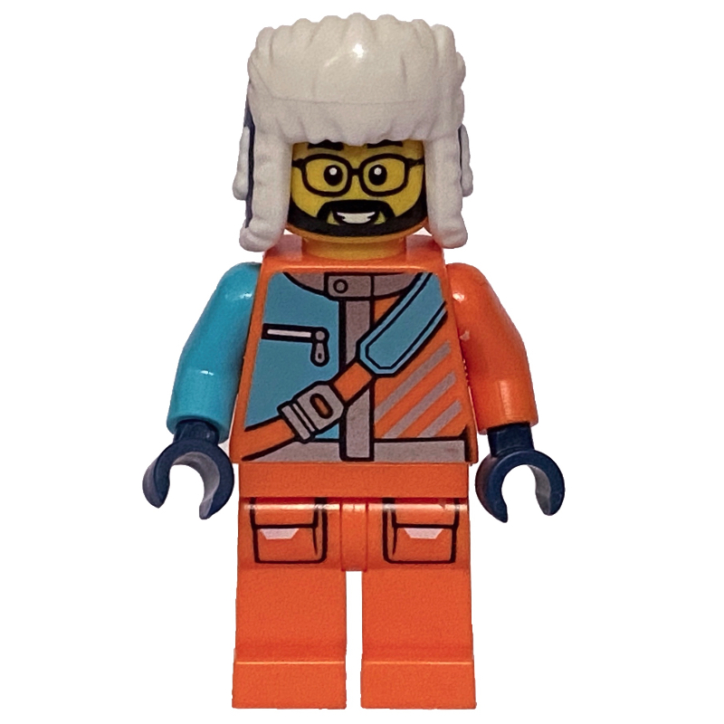 Explorateur arctique, stevegoesnorth, tenue orange, chapeau ushanka bleu foncé (Arctic Explorer, STEVEGOESNORTH, Orange Suit, Dark Blue Ushanka Hat)