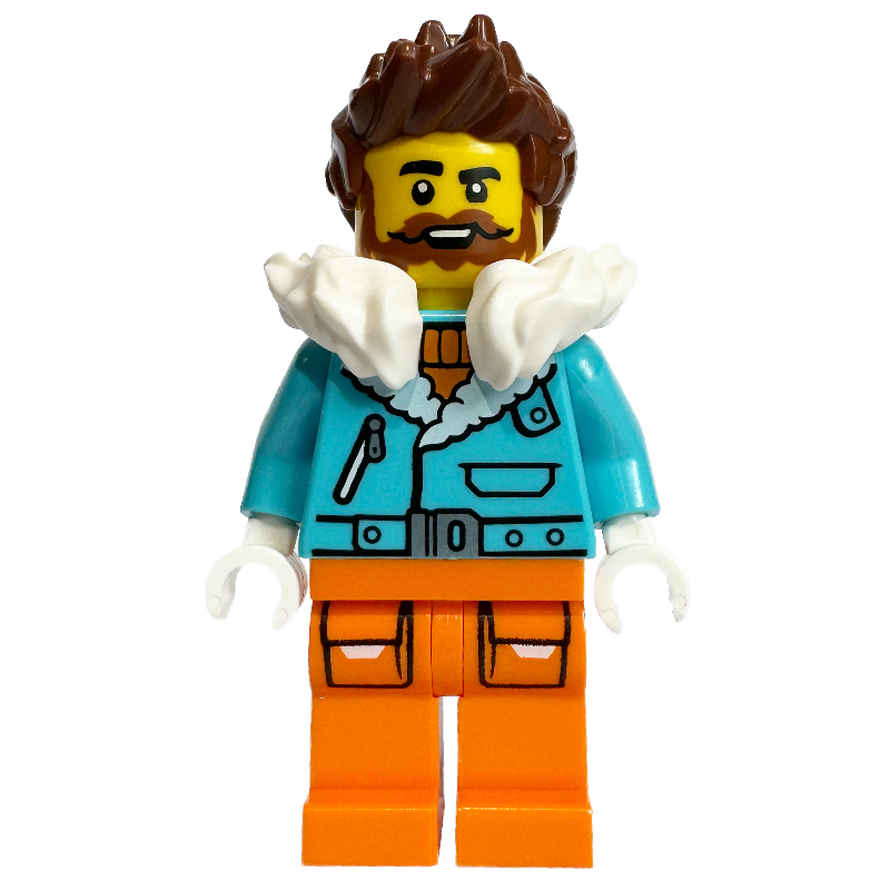 Explorateur arctique, capitaine nautilus, veste azur moyen, jambes orange, col en fourrure blanche (Arctic Explorer, Captain Nautilus, Medium Azure Jacket, Orange Legs, White Fur Collar)