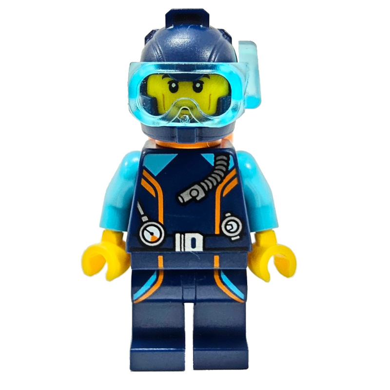 Océan explorateur plongeur, homme, combinaison de plongée bleu foncé et casque (Ocean Explorer Diver, Man, Dark Blue Wetsuit and Helmet)