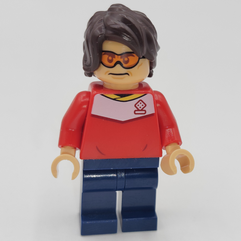 Fan de football, maillot de football rouge, lunettes orange (Soccer Fan, Red Soccer Jersey, Orange Glasses)