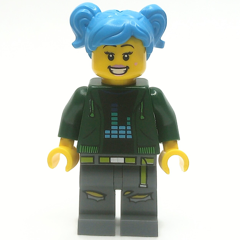 Torse vert foncé, jambes gris bleuté foncé, cheveux azur foncé (Dark Green Torso, Dark Bluish Grey Legs, Dark Azure Hair)