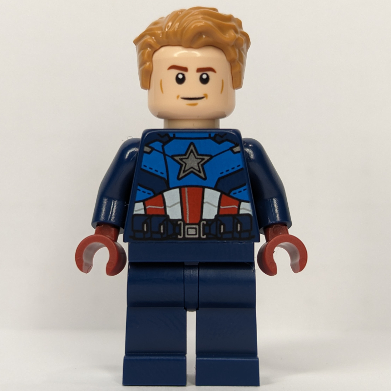Captain America avec costume bleu foncé, cheveux (Captain America with Dark Blue Suit, Hair)