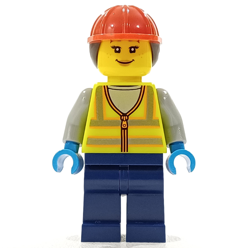 Agent au sol, gilet de sécurité jaune vibrant, queue de cheval (Ground Crew, Vibrant Yellow Safety Vest, Ponytail)