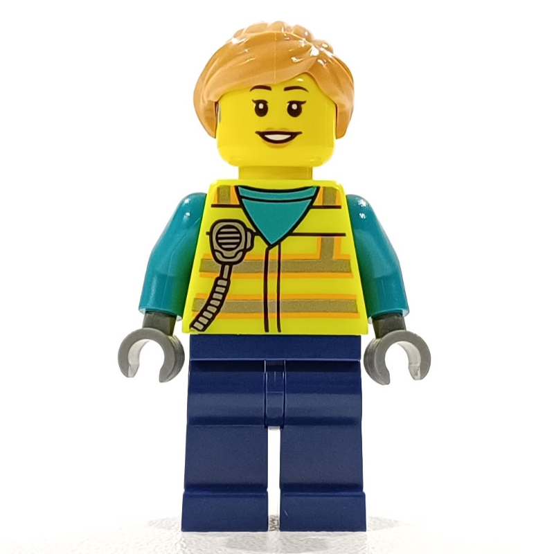 Agent au sol, gilet de sécurité jaune vibrant, cheveux nougat (Ground Crew, Vibrant Yellow Safety Vest, Nougat Hair)