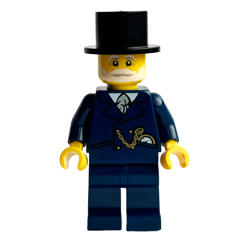 Chauffeur de voiture, costume bleu foncé, chapeau haut de forme noir (Carriage Driver, Dark Blue Suit, Black Top Hat)