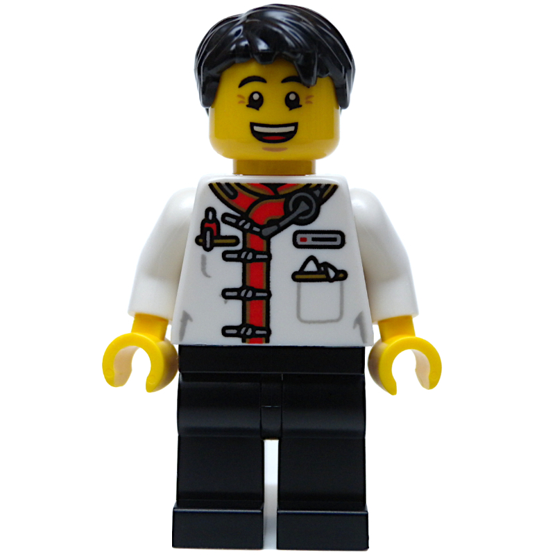 Serveur, torse blanc, jambes noires, cheveux noirs (Waiter, White Torso, Black Legs, Black Hair)