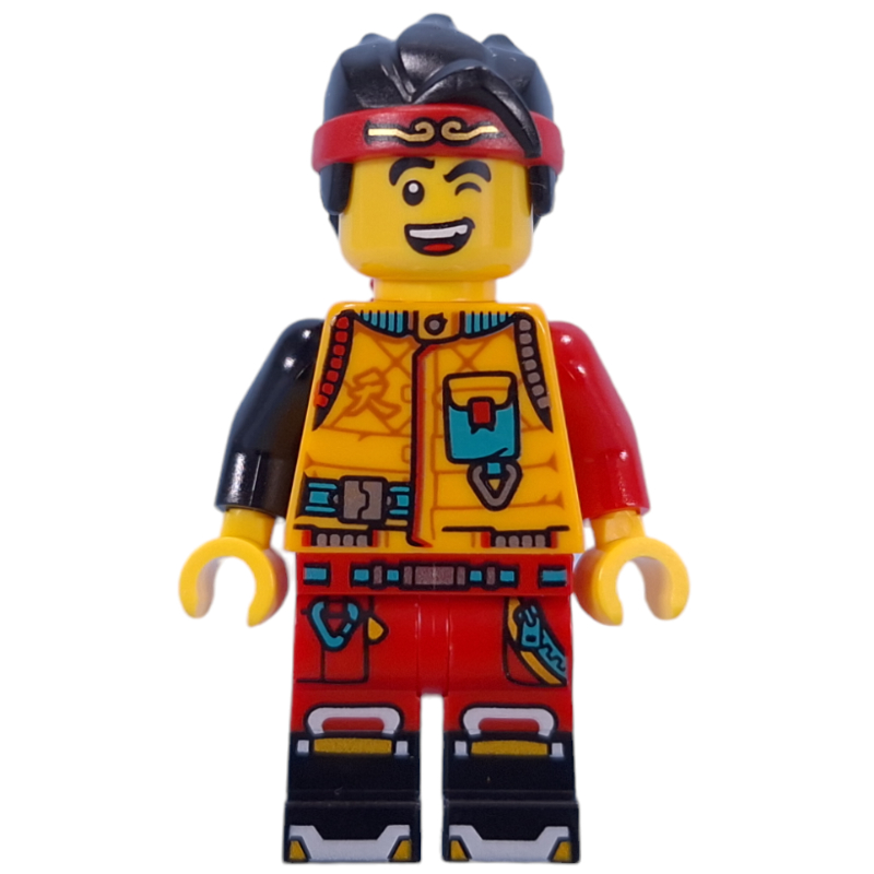Monkie Kid, veste orange clair vif, clignotement (Monkie Kid, Bright Light Orange Jacket, Winking)