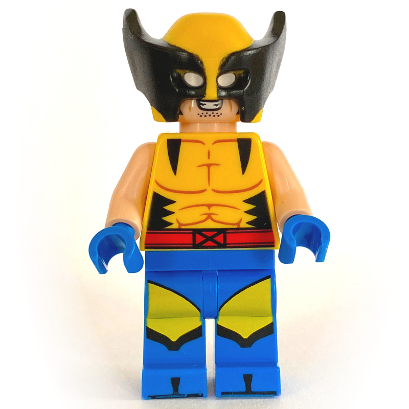 Wolverine, masque, costume x-men jaune, bras lisses (Wolverine, Mask, Yellow X-Men Suit, Plain Arms)