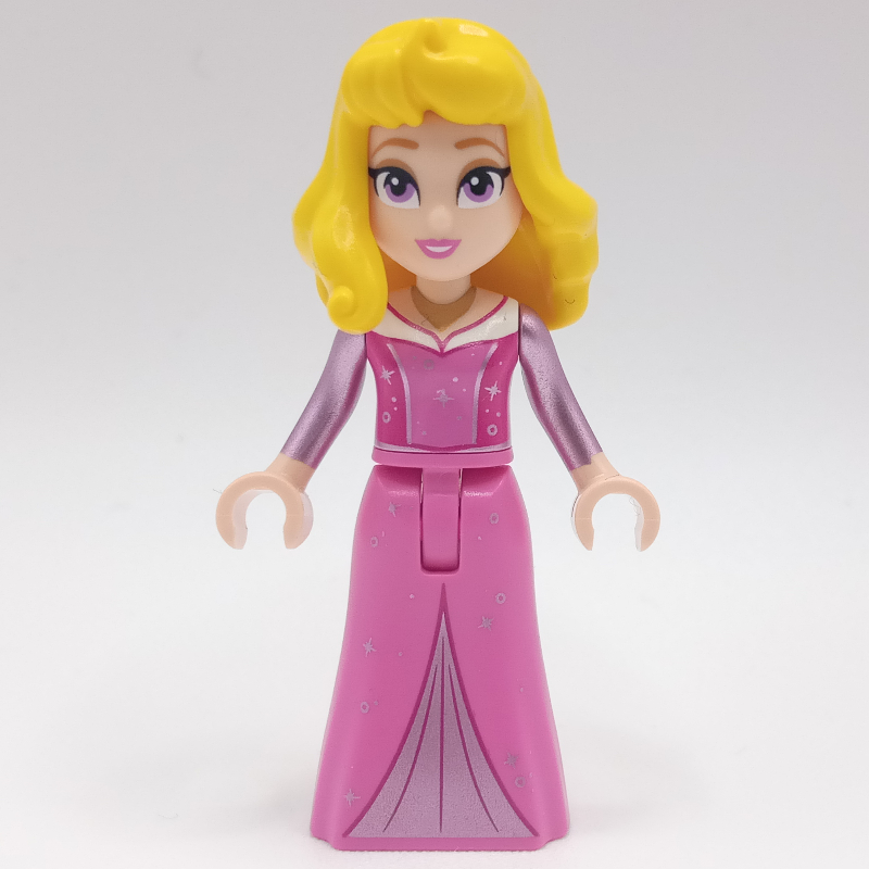 Aurore — robe rose foncé, grands yeux, cheveux jaunes (Aurora - Dark Pink Dress, Big Eyes, Yellow Hair)