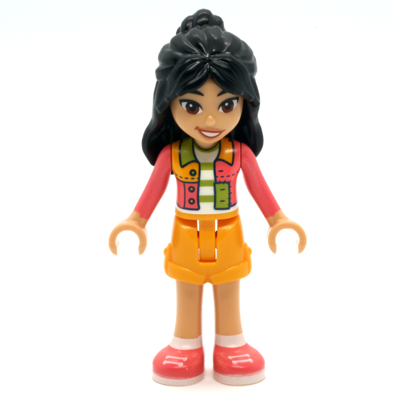 Liann - chemise vert citron et corail, court orange clair (Liann - Lime and Coral Shirt, Bright Light Orange Shorts)