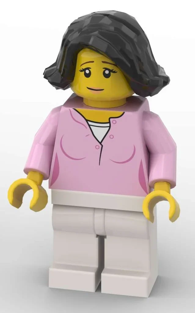 Femme, torse rose vif, jambes blanches (Woman, Bright Pink Torso, White Legs)