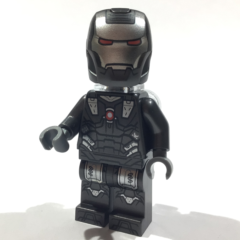 War Machine, support de cou transparent, mains gris bleuté foncé (War Machine, Trans-Clear Neck Bracket, Dark Bluish Gray Hands)