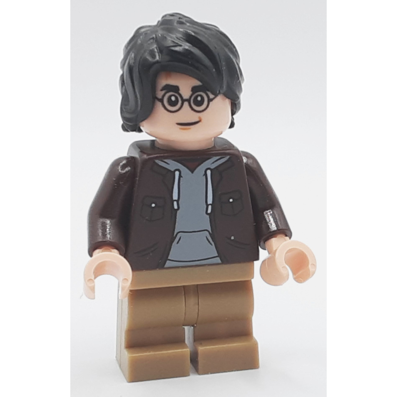 Harry Potter, veste brun foncé, jambes moyennes beige foncé (Harry Potter, Dark Brown Jacket, Dark Tan Medium Legs)