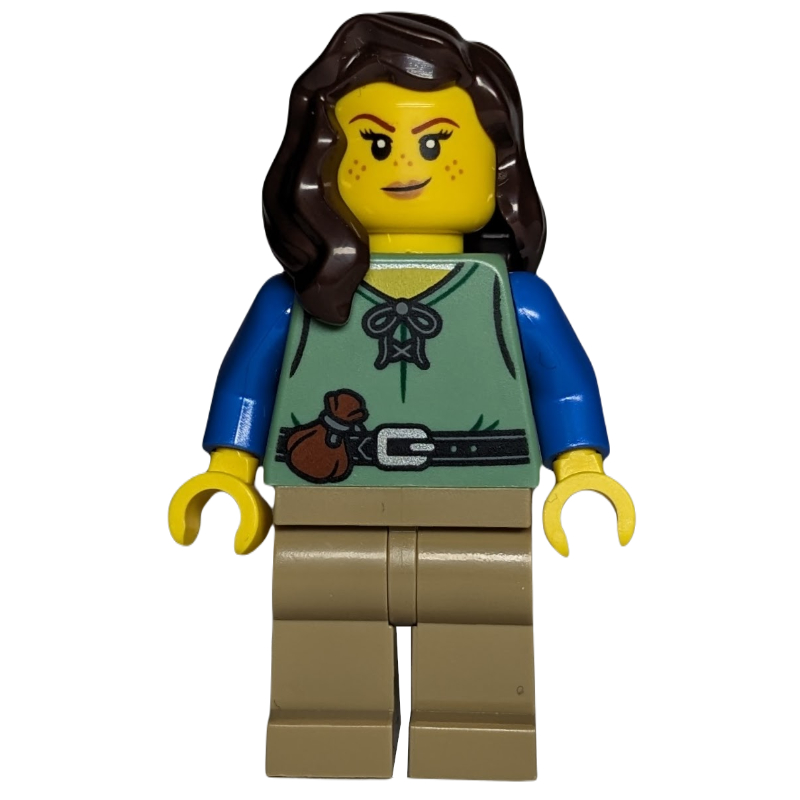 Shieldsmith, torse vert sable, jambes beige foncé (Shieldsmith, Sand Green Torso, Dark Tan Legs)