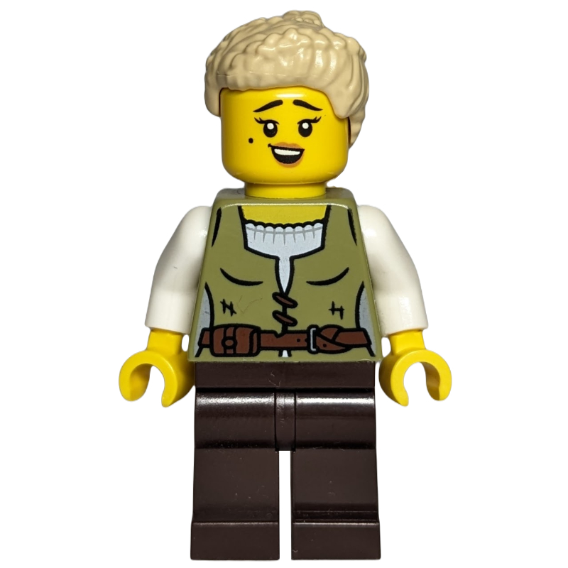 Charpentier, torse vert olive, jambes brun foncé (Carpenter, Olive Green Torso, Dark Brown Legs)