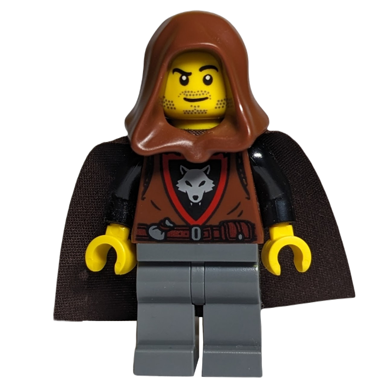 Wolfpack, torse brun rougeâtre, jambes gris bleuté foncé, capuche (Wolfpack, Reddish Brown Torso, Dark Bluish Grey Legs, Hood)