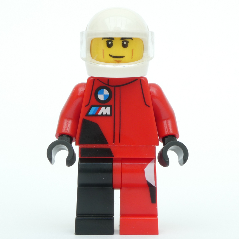 Pilote de course - costume de course rouge, casque blanc (Race Driver - Red Racing Suit, White Helmet)