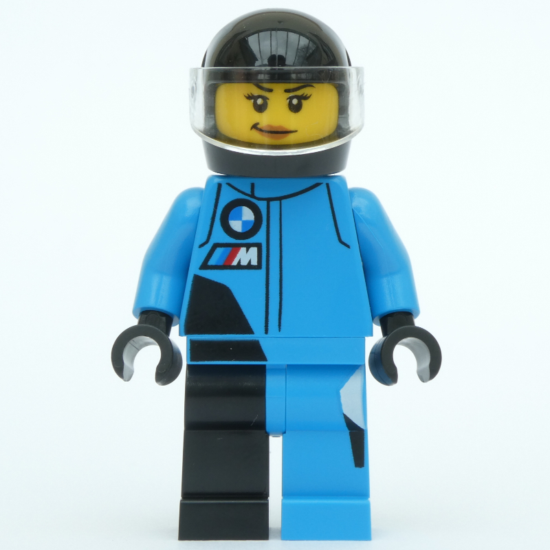 Pilote de course - costume de course bleu foncé, casque noir (Race Driver - Dark Azure Racing Suit, Black Helmet)