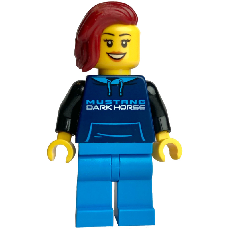 Pilote de course - torse bleu foncé, jambes azur foncé, cheveux rouge foncé (Race Driver - Dark Blue Torso, Dark Azure Legs, Dark Red Hair)