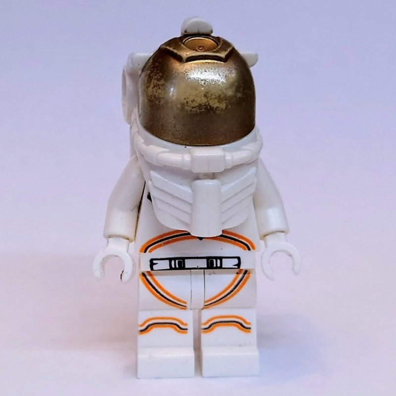 Astronaute - torse et jambes blancs, garniture orange, sourire en coin, sourcils beige foncé (Astronaut - White Torso and Legs, Orange Trim, Smirk, Dark Tan Eyebrows)