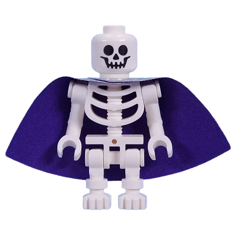 Squelette, face standard, bras pliés, pinces verticales, 78132 torse, cape (Skeleton, Standard Face, Bent Arms, Vertical Hand Clips, 78132 Torso, Cape)