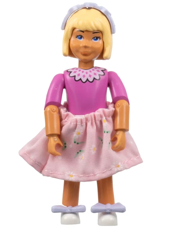 Figurine Belville, bandeau et noeuds violet clair, jupe rose (Belville Figure, Light Violet Headband and Bows, Pink Skirt)