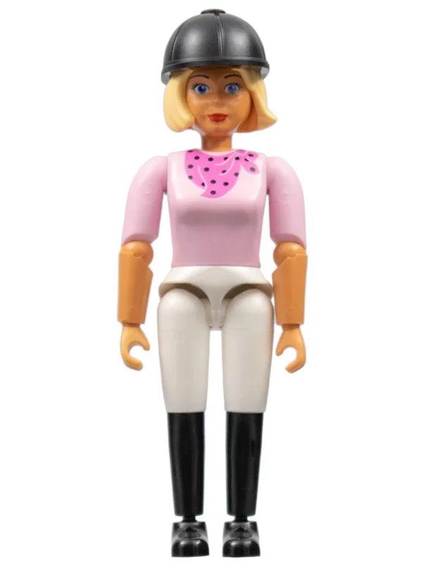 Cavalier Belville, haut rose, casque noir (Belville Horse Rider, Pink Top, Black Helmet)