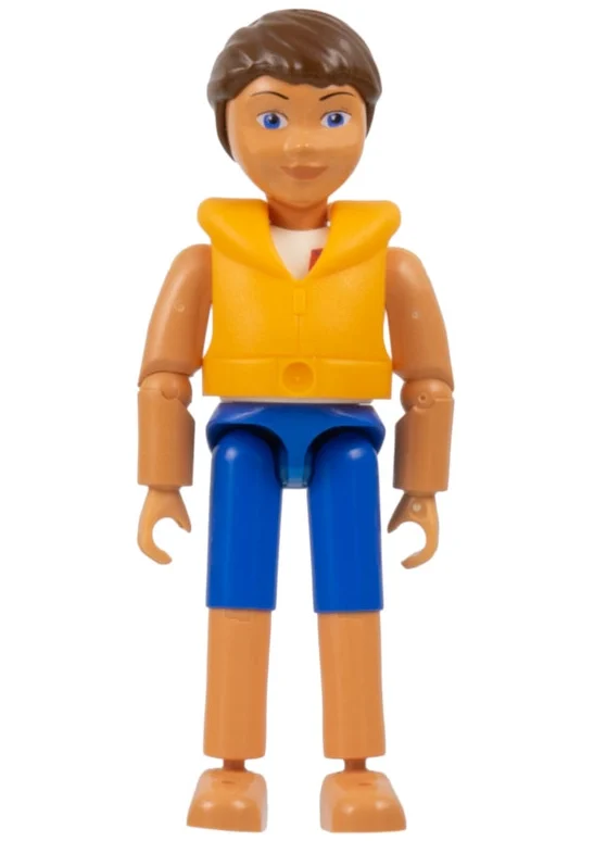 Belville figurine, garçon, gilet de sauvetage orange (Belville Figure, Boy, Orange Life Vest)