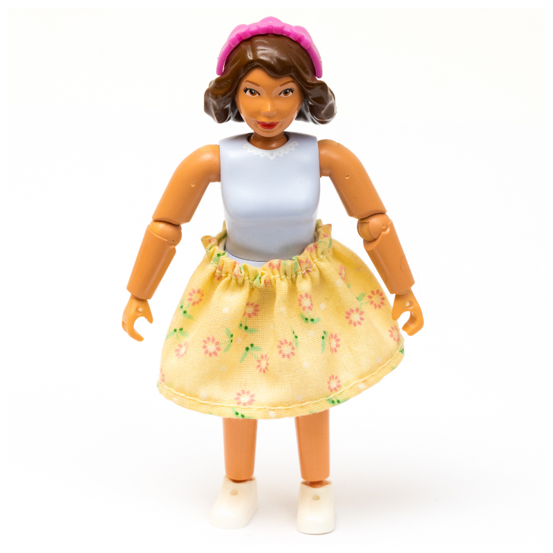Figurine Belville, jupe jaune clair, bandeau rose moyen foncé (Belville Figure, Light Yellow Skirt, Medium Dark Pink Headband)