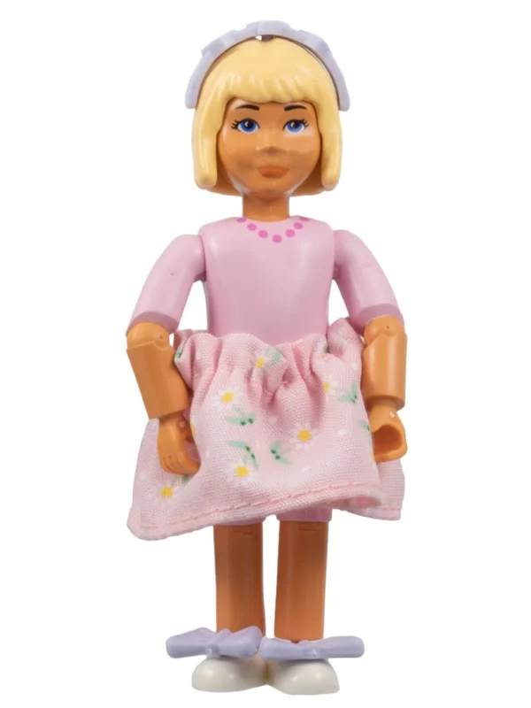Belville figurine, fille, robe rose, bandeau violet clair et arcs (Belville Figure, Girl, Pink Dress, Light Violet Headband and Bows)