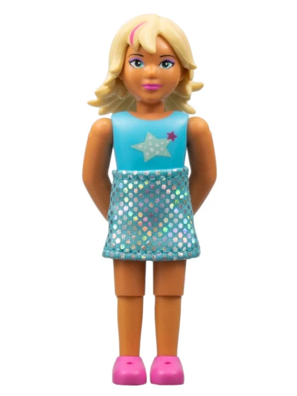 Belville figurine, fille, jupe turquoise clair (Belville Figure, Girl, Light Turquoise Skirt)