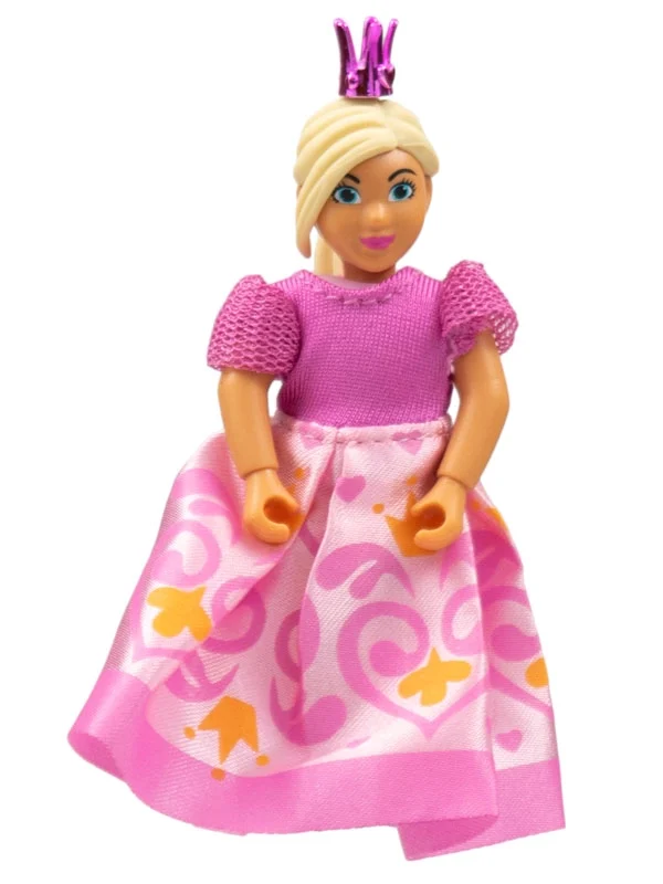 Princesse Belville, robe rose foncé, couronne rose chromé (Belville Princess, Dark Pink Dress, Chrome Pink Crown)