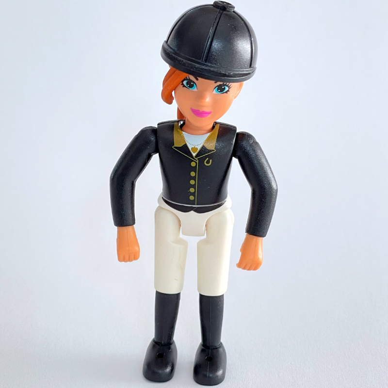 Cavalier Belville, haut noir et casque (Belville Horse Rider, Black Top and Helmet)
