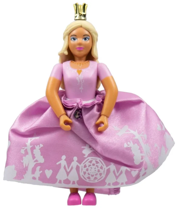 Princesse Belville, robe rose, couronne en or chromé (Belville Princess, Pink Dress, Chrome Gold Crown)