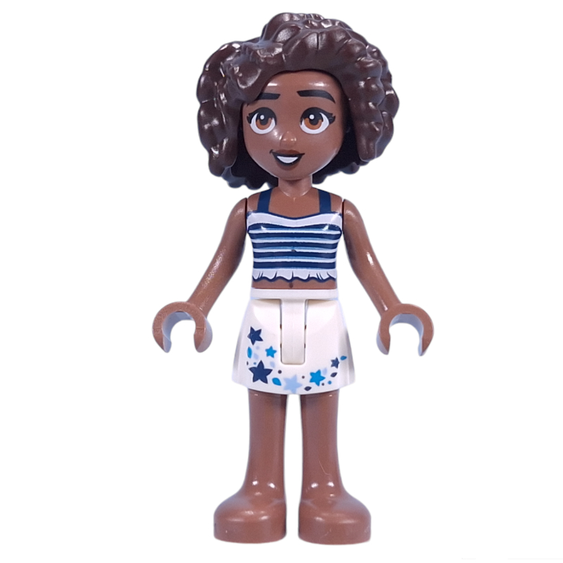 Aliya - haut blanc/bleu foncé, jupe blanche (Aliya - White/Dark Blue Top, White Skirt)