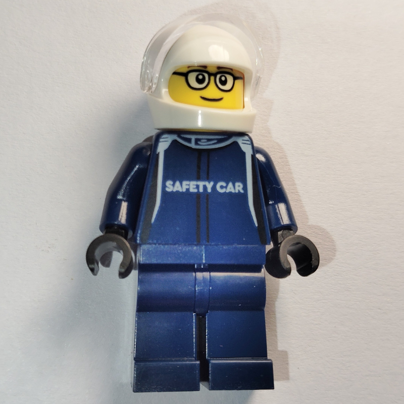 Pilote de course - costume bleu foncé, aston martin, casque blanc (Race Driver - Dark Blue Suit, Aston Martin, White Helmet)