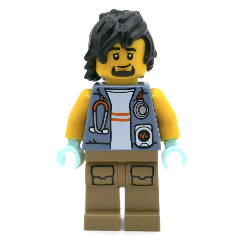 Vétérinaire, veste bleu sable, jambes beige foncé, cheveux noirs et bouc (Vet, Sand Blue Jacket, Dark Tan Legs, Black Hair and Goatee)