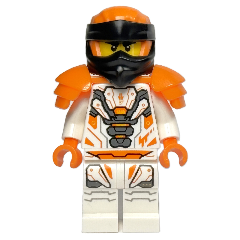Cole, robes blanches, enveloppements orange, armure d'épaule (Cole, White Robes, Orange Wraps, Shoulder Armor)