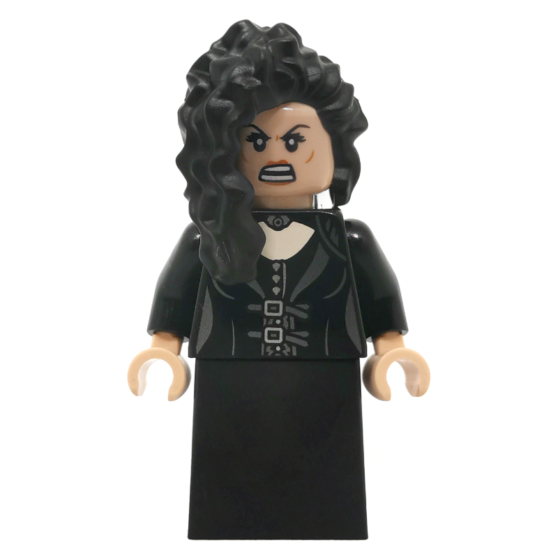 Bellatrix Lestrange, robe noire avec boucles, jupe unie (Bellatrix Lestrange, Black Dress with Buckles, Plain Skirt)
