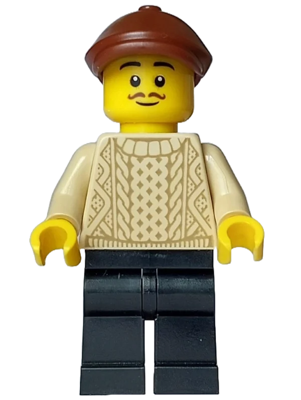 Peintre - torse beige, jambes noires, casquette brun rougeâtre (Painter - Tan Torso, Black Legs, Reddish Brown Cap)