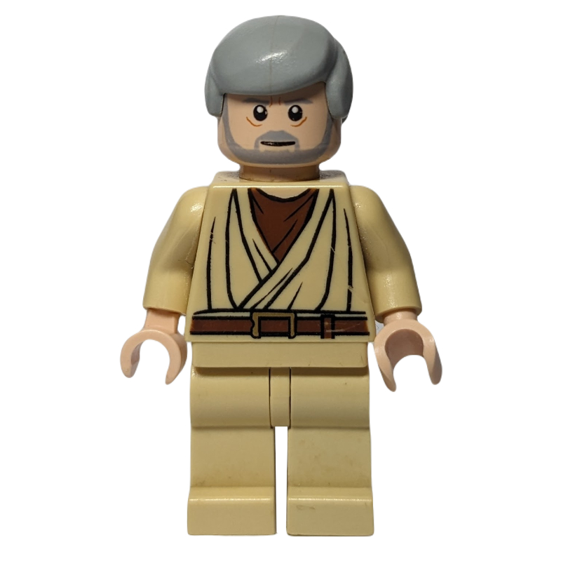 Obi-Wan Kenobi, vieux, robes de beige, cheveux, pupilles blanches, barbe grise, 3626cpr0638 (Obi-Wan Kenobi, Old, Tan Robes, Hair, White Pupils, Gray Beard, 3626cpr0638)