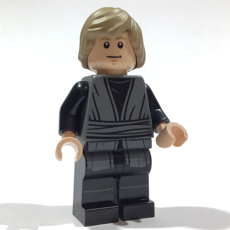 Luke Skywalker, robe gris bleuté foncé, cheveux beige foncé (Luke Skywalker, Dark Bluish Gray Robes, Dark Tan Hair)
