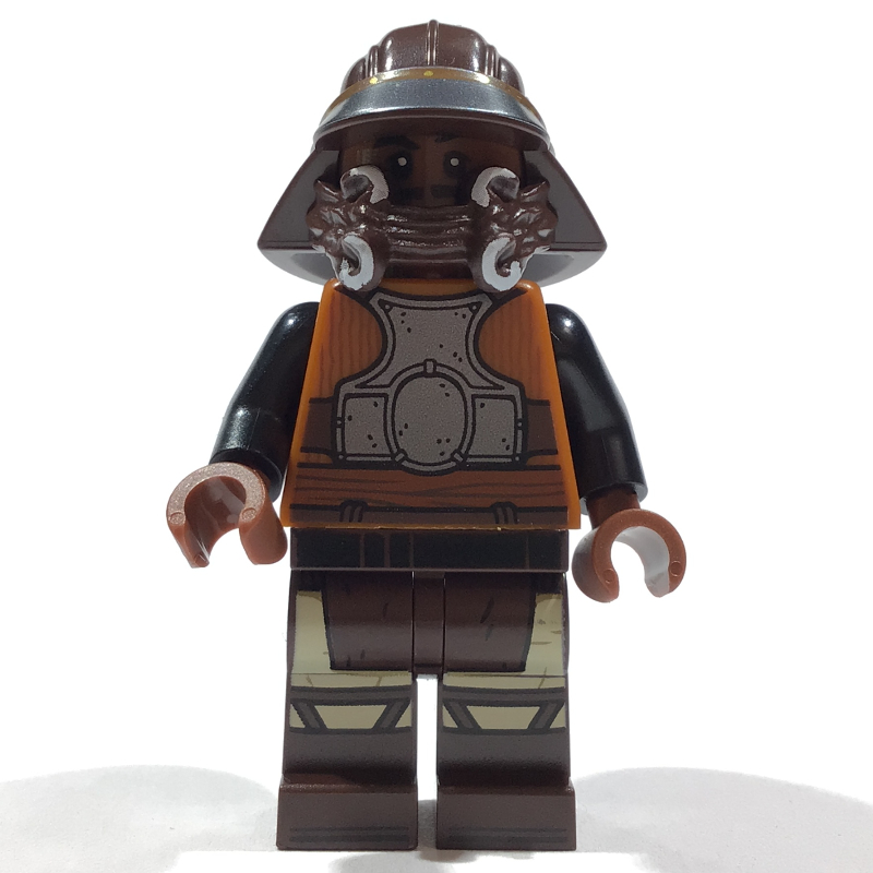 Lando calrissian, déguisement de garde de skiff, casque brun foncé et jambes (Lando Calrissian, Skiff Guard Disguise, Dark Brown Helmet and Legs)