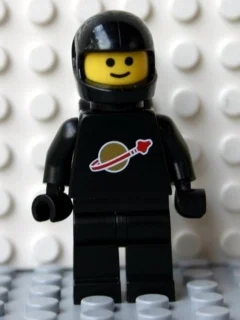 Astronaute classique, noir avec des réservoirs d'air, centré logo (2446 casque) (3626b tête) (Classic Spaceman, Black with Airtanks, Centered Logo (2446 Helmet) (3626b Head))